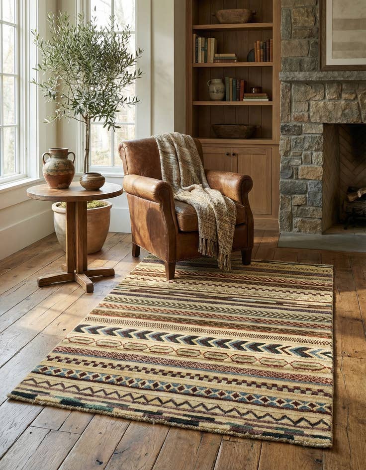 Detail image of 2' 9 x 3' 11  Hand Knotted Modern Ziegler Rug