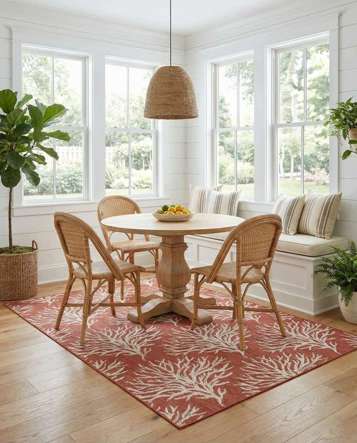5' 3 x 7' 8 Easy-Clean Botanical Indoor / Outdoor Rug
