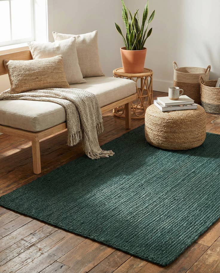 Detail image of 4' 1 x 6' 1 Handmade Braided Jute Rug