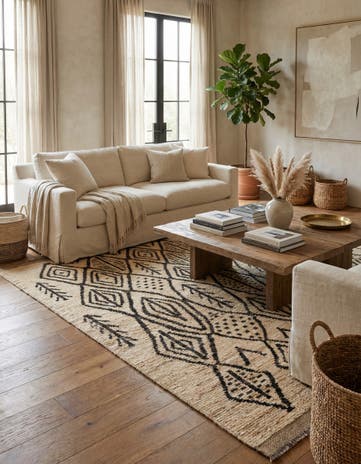 5' 8 x 8' Hand Knotted Moroccan Wool Rug