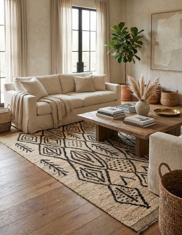 5' 8 x 8' Hand Knotted Moroccan Wool Rug
