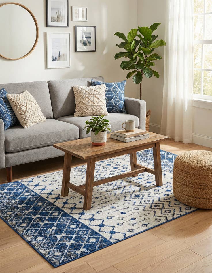 Detail image of 4' x 6' Moroccan Trellis Rug