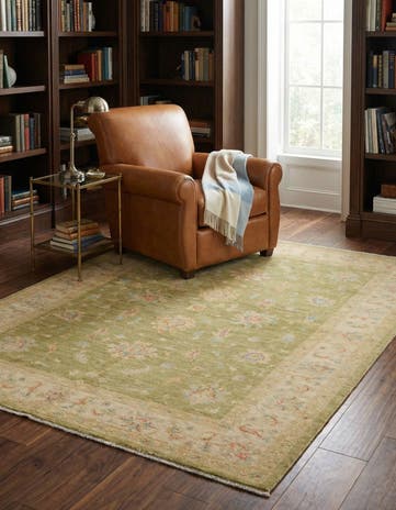 5' 9 x 8' Hand Knotted Peshawar Ziegler Rug