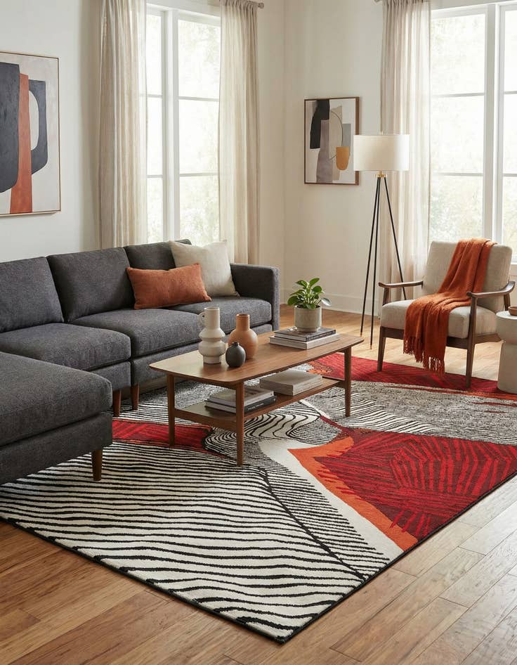 Detail image of 5' x 8' Easy-Clean Modern Indoor / Outdoor Rug