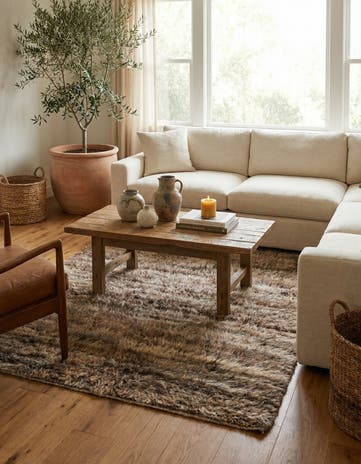 5' 9 x 7' Hand Knotted Moroccan Wool Rug