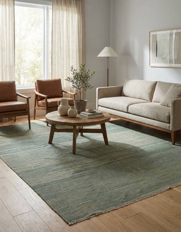 Detail image of 6' 6 x 10'  Hand Woven Kilim Modern Wool Rug