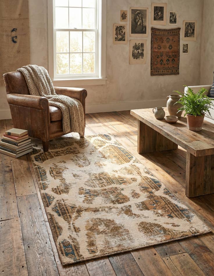 Detail image of 3' x 5' 9  Hand Knotted Ultra Vintage Persian Wool Rug