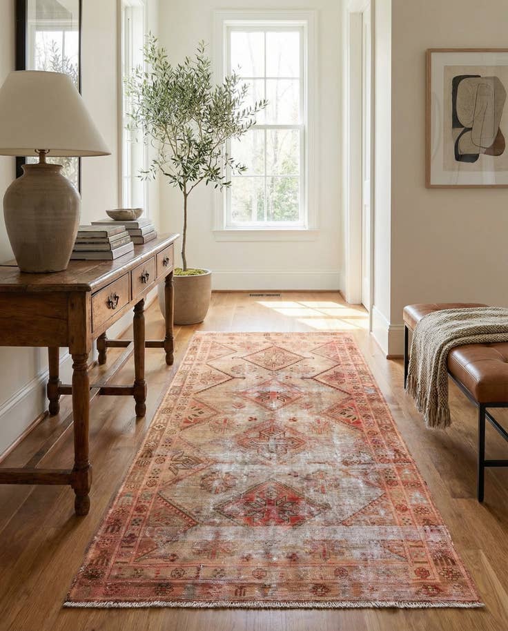 Detail image of 4' x 8' 2 Hand Knotted Ultra Vintage Persian Wool Runner Rug