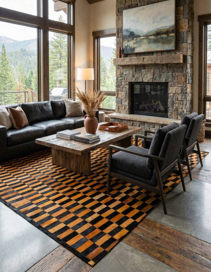 Detail image of 8' 2 x 10' Cowhide - Patchwork Rug