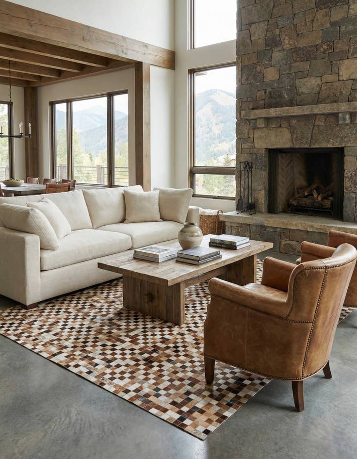 Detail image of 5' 2 x 7' 11 Cowhide Stocks Rug