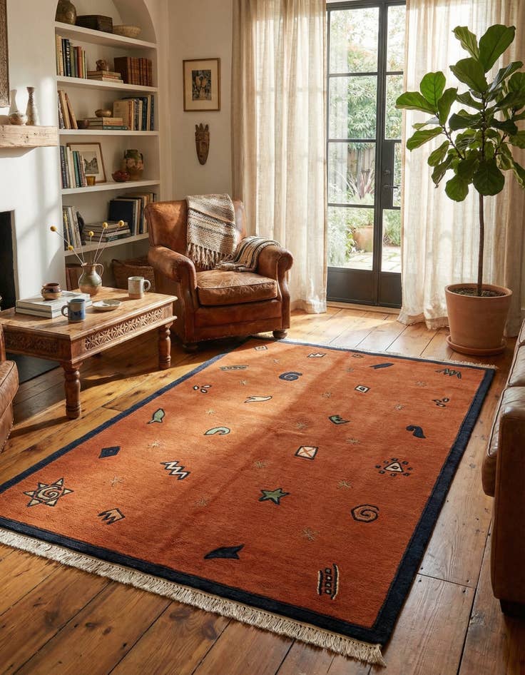 Detail image of 4' 8 x 6' 7  Hand Knotted Nepal Wool Rug