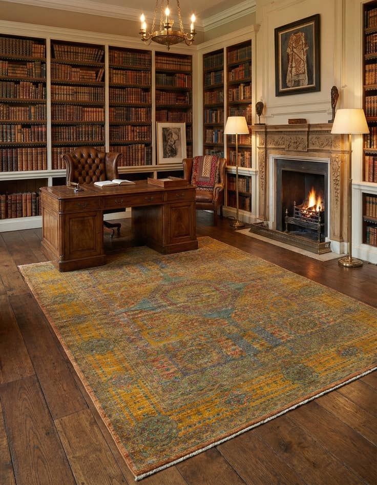 Detail image of 5' 6 x 7' 7  Hand Knotted Mamluk Ziegler Rug