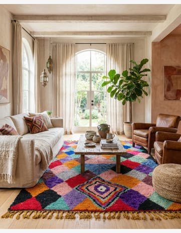 6' 6 x 9' 7 Hand Knotted Moroccan Wool Rug