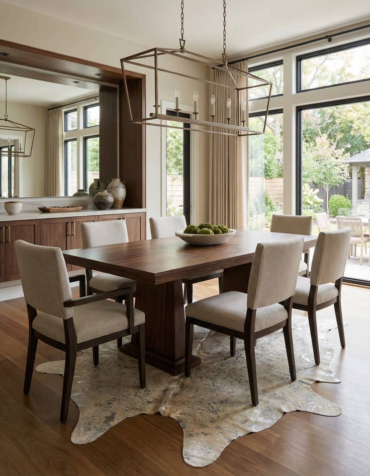 Detail image of 6' 3 x 7' Cowhide Leather Freeform Rug