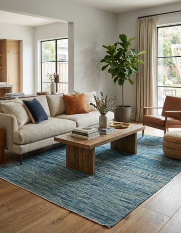 6' 5 x 9' 8 Hand Woven Kilim Modern Wool Rug