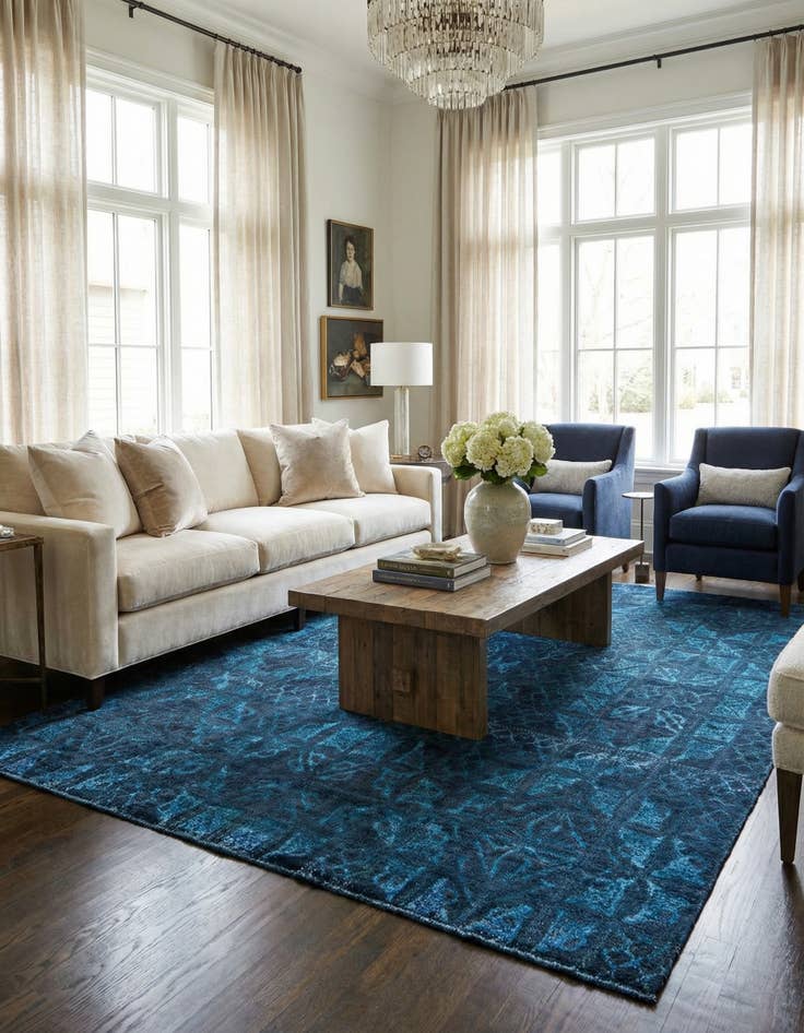 Detail image of 8' x 10'  Hand Knotted Darya Rug