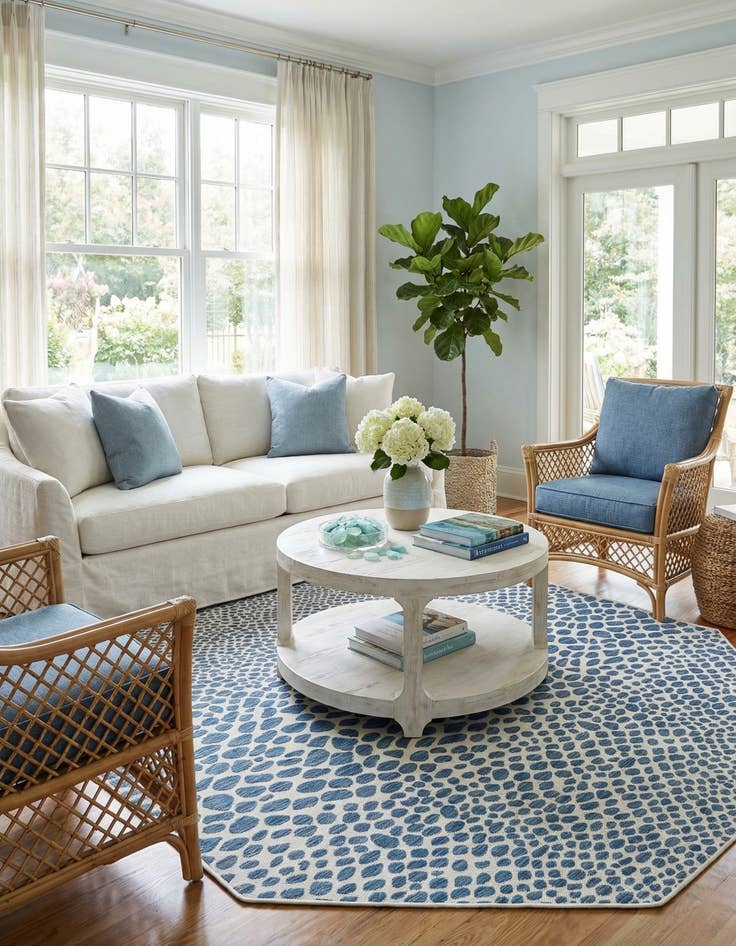 Detail image of 7' 10 x 7' 10  Washable Jill Zarin Cape Town Indoor / Outdoor Octagon Rug