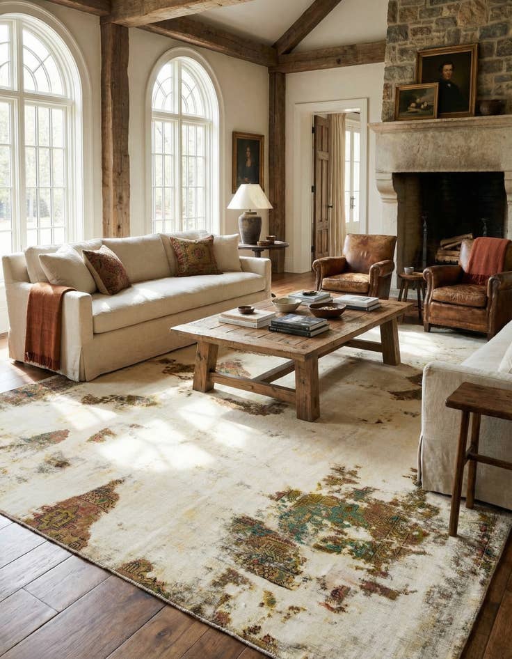 Detail image of 9' 7 x 11' 10  Hand Knotted Ultra Vintage Persian Wool Rug