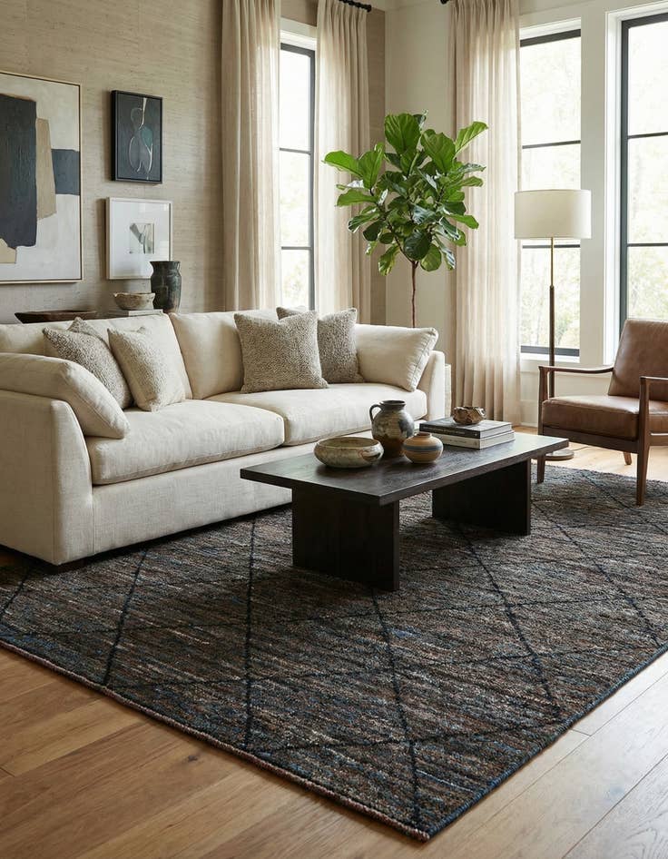 Detail image of 8' 1 x 10'  Hand Knotted Moroccan Wool Rug