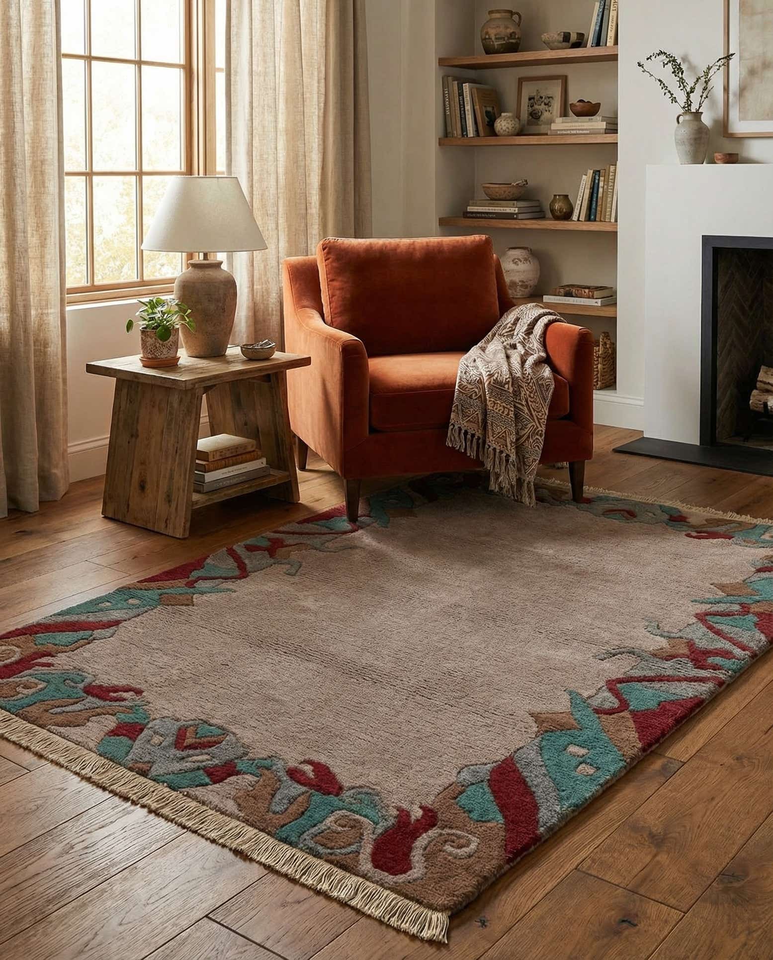 4' 1 x 5' 10 Hand Knotted Tibet Wool Rug