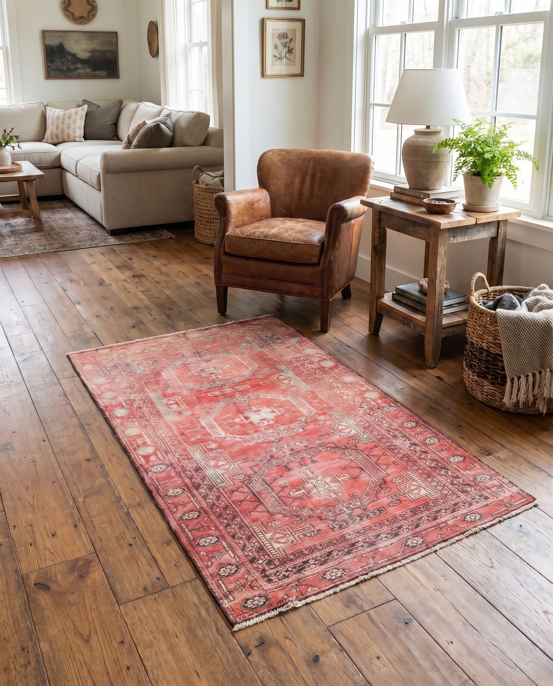 3' 5 x 5' 10 Hand Knotted Ultra Vintage Persian Wool Rug