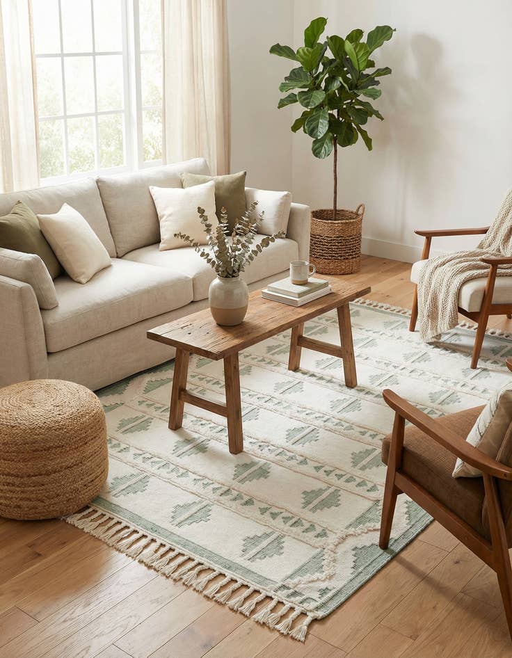 Detail image of  8' x 10'  Hand Woven Arizona Wool Rug