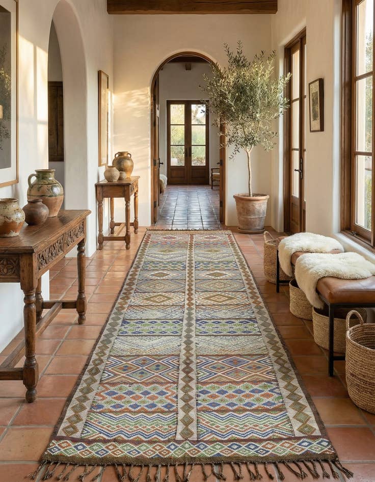 Detail image of 5' 10 x 14' 10  Hand Knotted Moroccan Wool Runner Rug