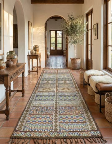 5' 10 x 14' 10 Hand Knotted Moroccan Wool Runner Rug