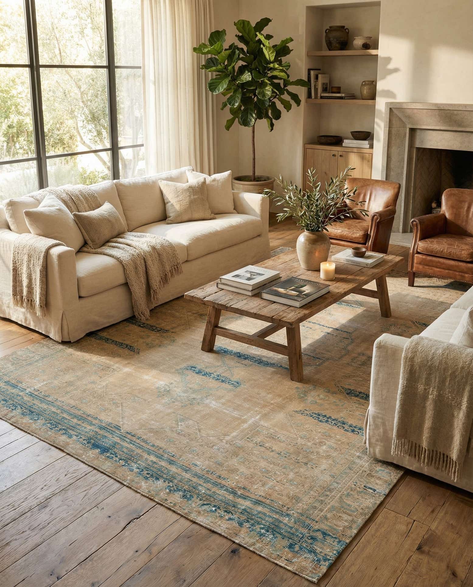 250cm x 335cm Hand Knotted Ultra Vintage Persian Wool Rug