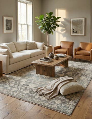 8' 10 x 12' 8 Hand Knotted Oushak Wool Rug