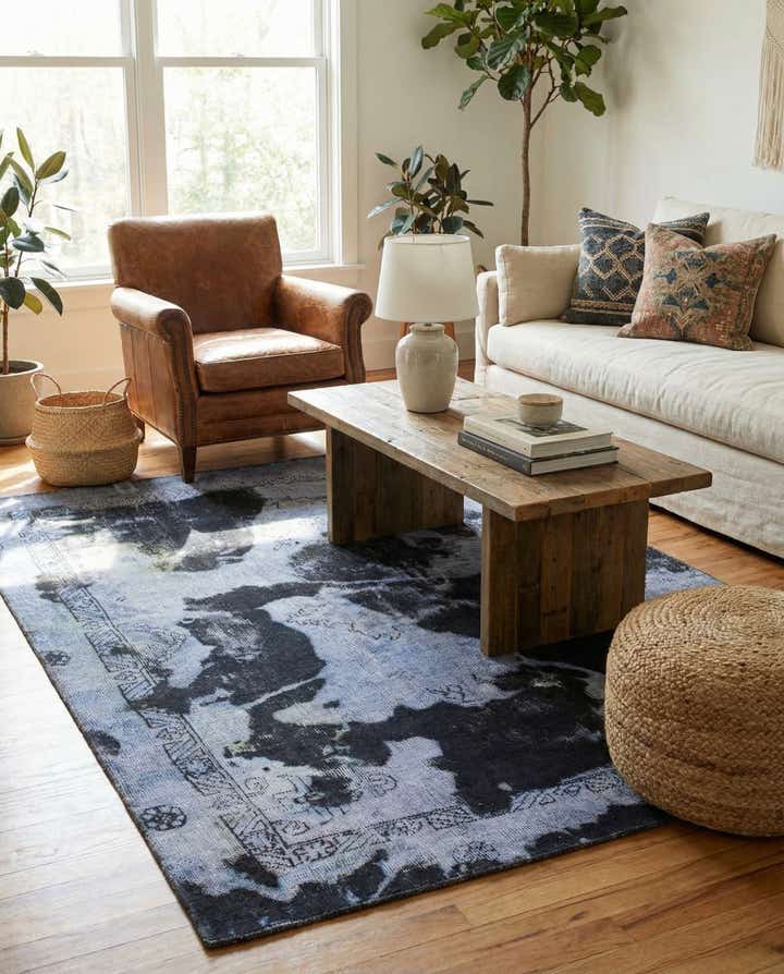 4' 8 x 6' 3 Hand Knotted Ultra Vintage Persian Wool Rug