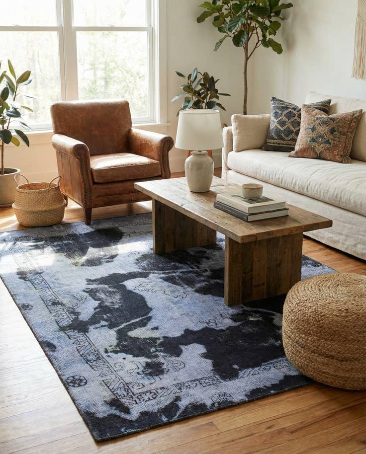 Detail image of 4' 8 x 6' 3 Hand Knotted Ultra Vintage Persian Wool Rug