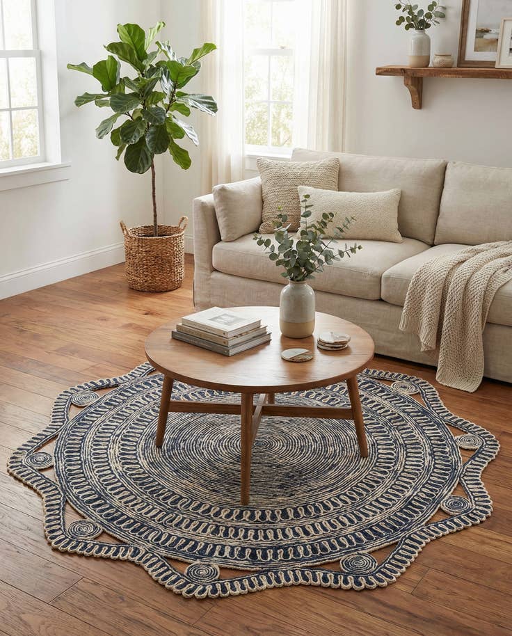 Detail image of 6' 1 x 6' 1 Handmade Braided Jute Round Rug