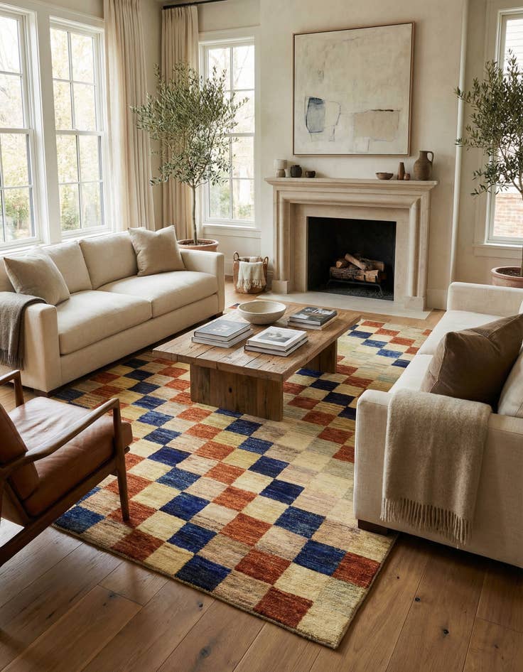 Detail image of 4' 10 x 6' 7  Hand Knotted Modern Ziegler Oriental Rug