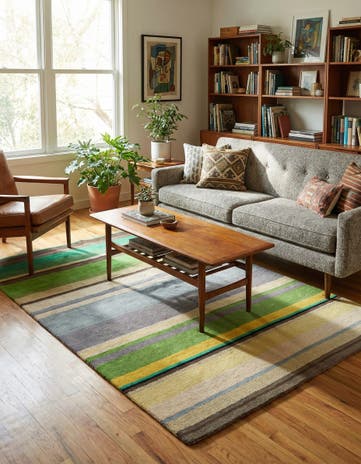 5' 7 x 7' 9 Hand Knotted Gabbeh Wool Rug