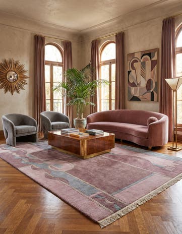 6' 7 x 9' 10 Hand Knotted Tibet Wool Rug