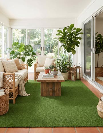 10' x 14' Easy-Clean Grass Indoor / Outdoor Rug
