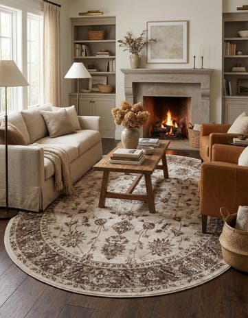 Cream Nepal Oval Rug