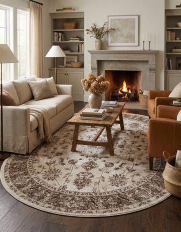 Cream Nepal Oval Rug