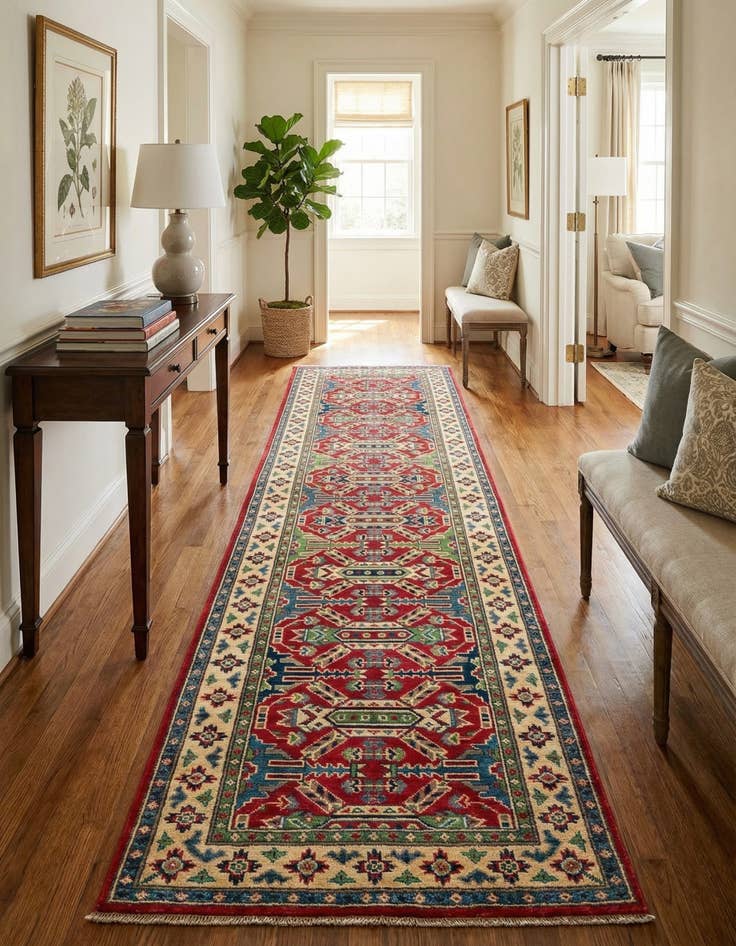 Detail image of 2' 9 x 9' 10  Hand Knotted Kazak Runner Rug