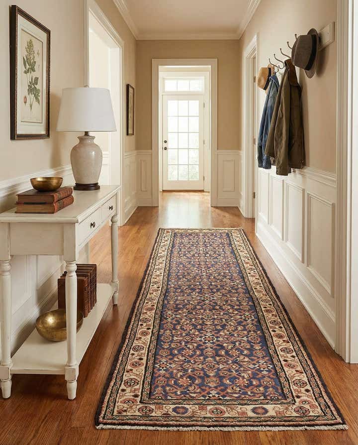 105cm x 320cm anudado a mano Hossainabad Alfombra Persa Lana Pasillera