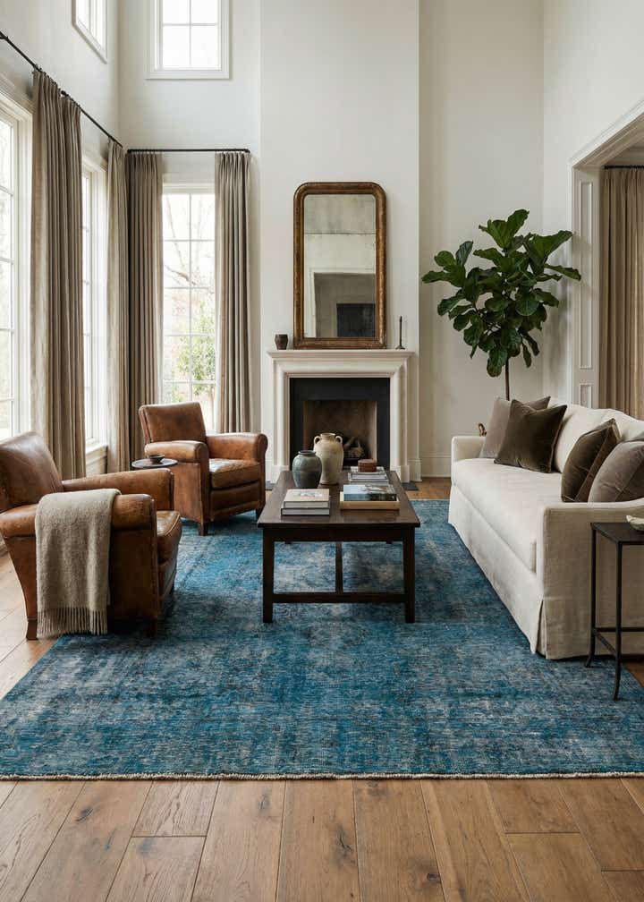 6' 7 x 9' Hand Knotted Ultra Vintage Persian Wool Rug