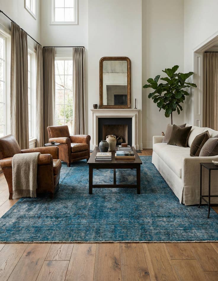 Detail image of  6' 7 x 9'  Hand Knotted Ultra Vintage Persian Wool Rug