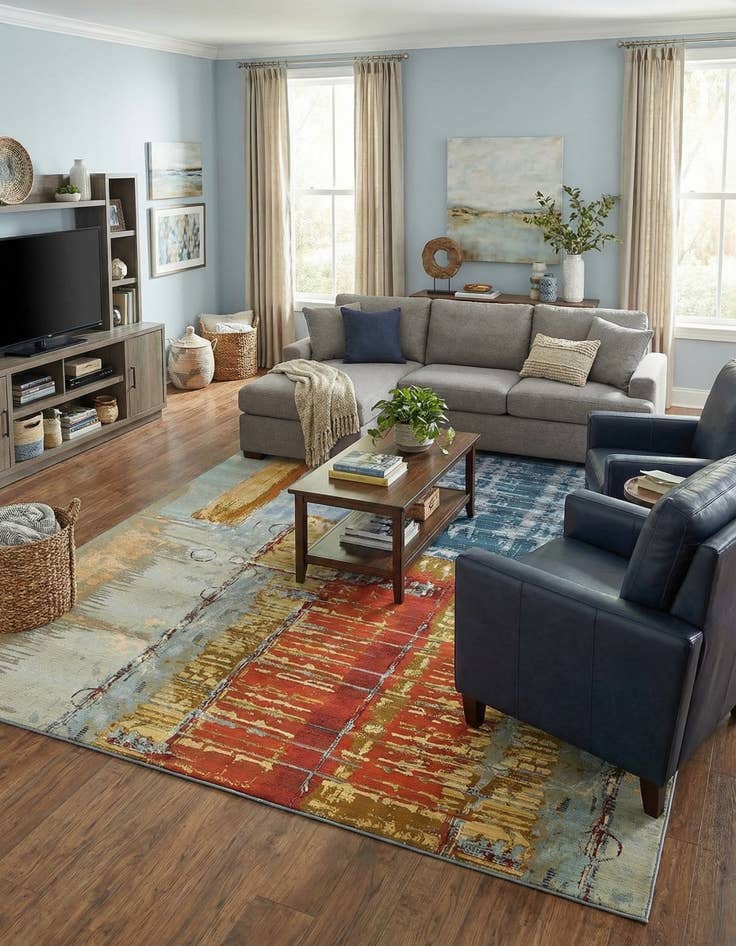 Detail image of 10' x 12' 2  Washable Modern Indoor / Outdoor Rug