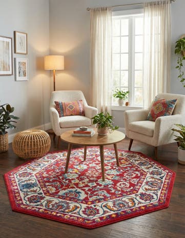 Magenta Aurelia Octagon Rug