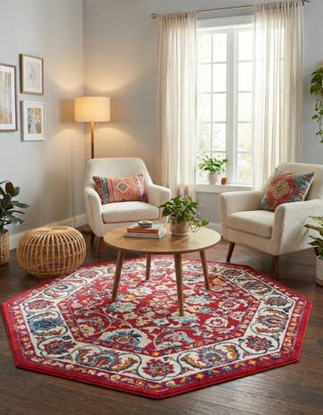 Magenta Aurelia Octagon Rug