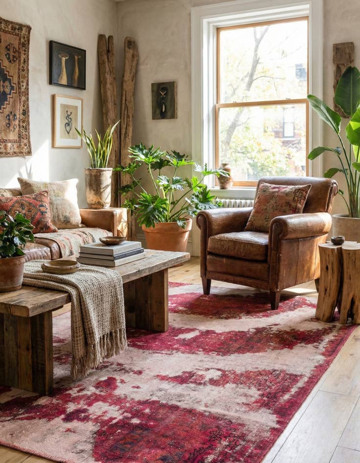 Detail image of 4' 3 x 6'  Hand Knotted Ultra Vintage Persian Wool Rug