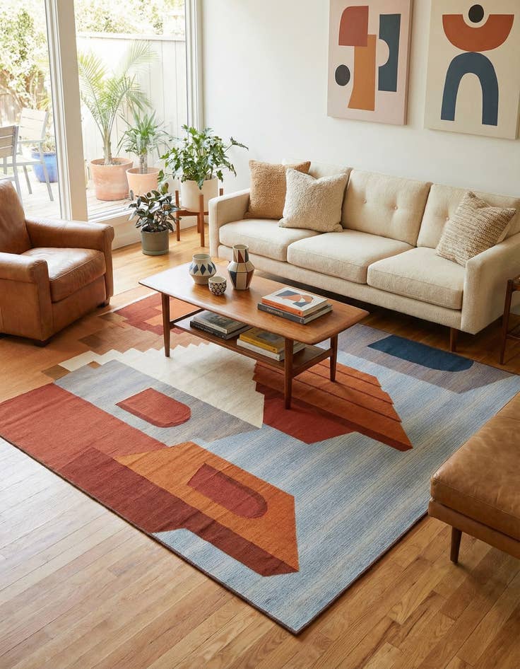 Detail image of  7' 10 x 10'  Washable Modern Indoor / Outdoor Rug