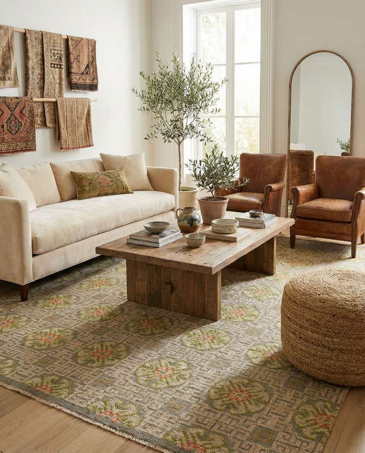 5' 7 x 8' 3 Hand Knotted Darya Wool Rug