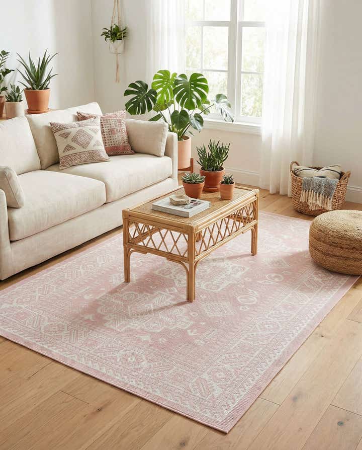 5' 3 x 8' Easy-Clean Aztec Indoor / Outdoor Rug